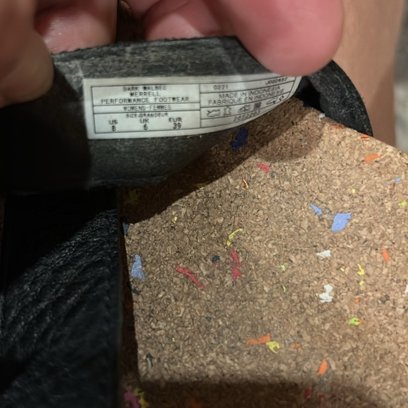 Merrell Napa Valley Slingback Leather Cork Sandals  Dark Malbec Size 8 - Picture 9 of 9